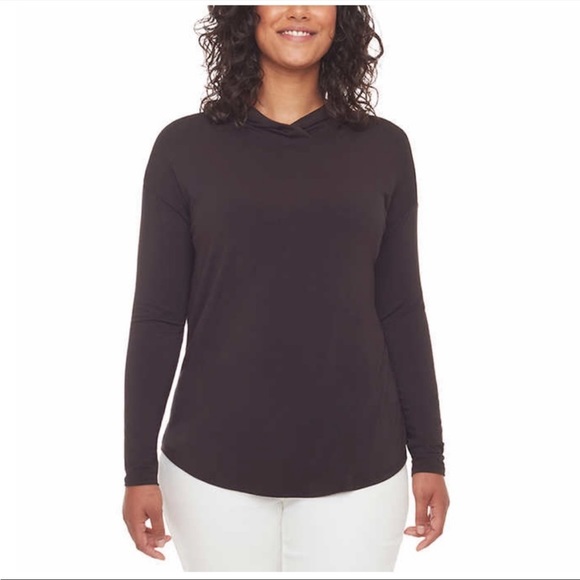 S.C. & Co. Tops - S.C. & CO Ladies Top with Hood, Black